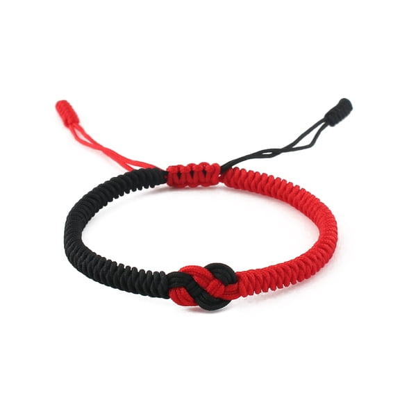 Waven Bracelets Concentric Knot Red Black for Teen Boy Girls Handmade Cute Adjustable Rope Strand Jewelry Beach Anklets