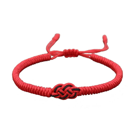 Waven Bracelets Concentric Knot Red Black for Teen Boy Girls Handmade Cute Adjustable Rope Strand Jewelry Beach Anklets