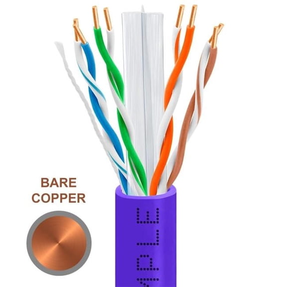 Wavenet 1316-N 1000 ft. Cat6 Riser Ethernet Cable - Purple - Bare Copper - CMR, UTP, 23AWG