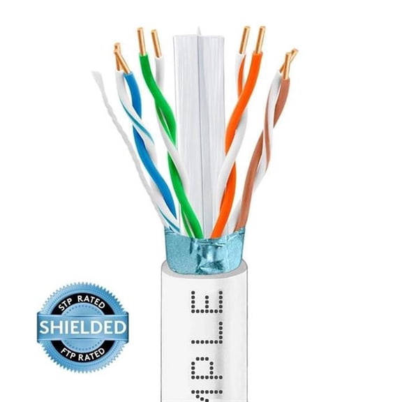Wavenet 4025-N 1000 ft. Cat6 Riser Shielded Ethernet Cable - CMR, FTP, 23AWG - White