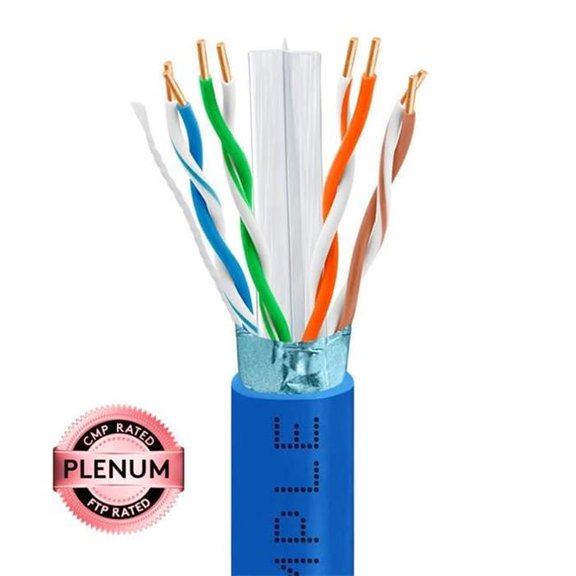 Wavenet 4033-N 1000 ft. Cat6 Shielded Plenum Ethernet Cable - Bare Copper, CMP, FTP & ETL - Blue