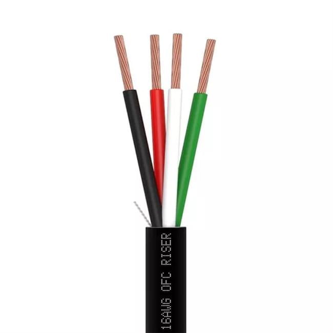 Wavenet 4038-N 500 ft. Speaker Wire - 16AWG 4C - CL3R, OFC & Bare Copper - Black