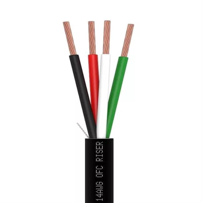 Wavenet 4046-N 500 ft. Speaker Wire - 14AWG 4C - CL3R, OFC & Bare Copper - Black