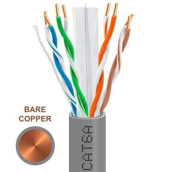 Wavenet 4051-N 1000 ft. Cat6A Riser Ethernet Cable - 10G, CMR, 23AWG & Bare Copper - Gray