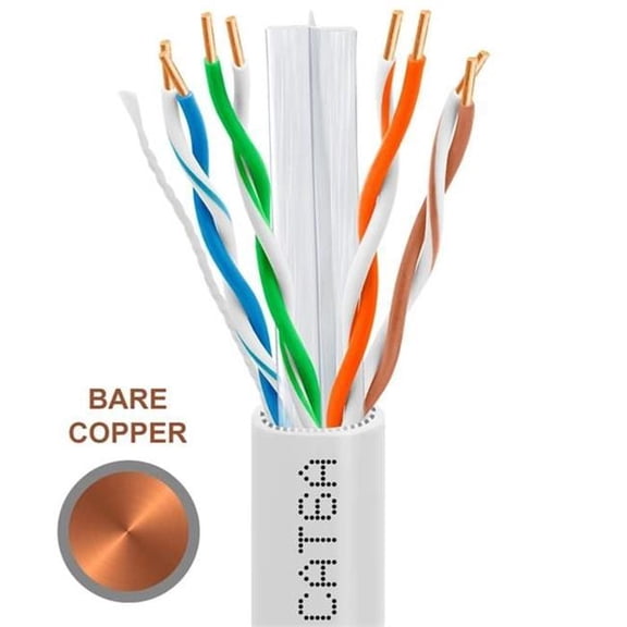 Wavenet 4052-N 1000 ft. Cat6A Riser Ethernet Cable - 10G, CMR, 23AWG & Bare Copper - White