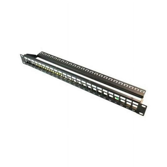Wavenet WAV-BPPWM-24 19 in. 24 Port 1U Blank Patch Panel, Matte Black