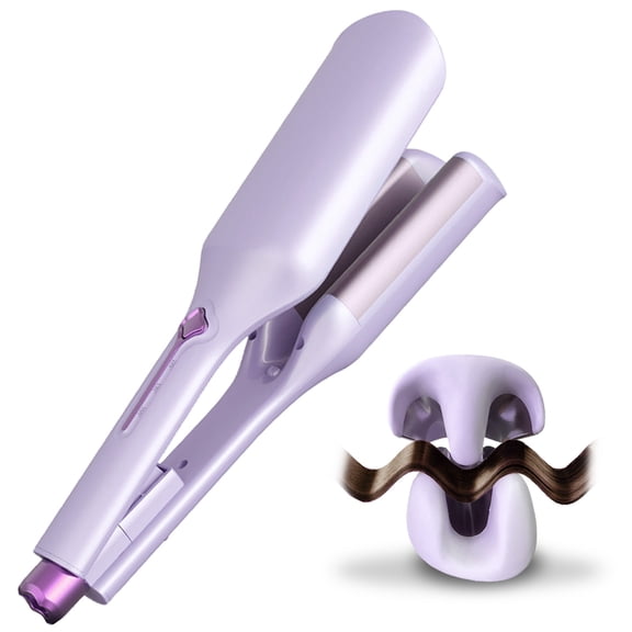Waver Curling Iron Hair Crimper - 1.4 Inch Deep Waver Hair Curler Tool, 3 Barrel Ionic Waves Curling Iron for Women, Wavy Curler Styling Tool, Anti-Scald, Fast Heating, Dual Voltage