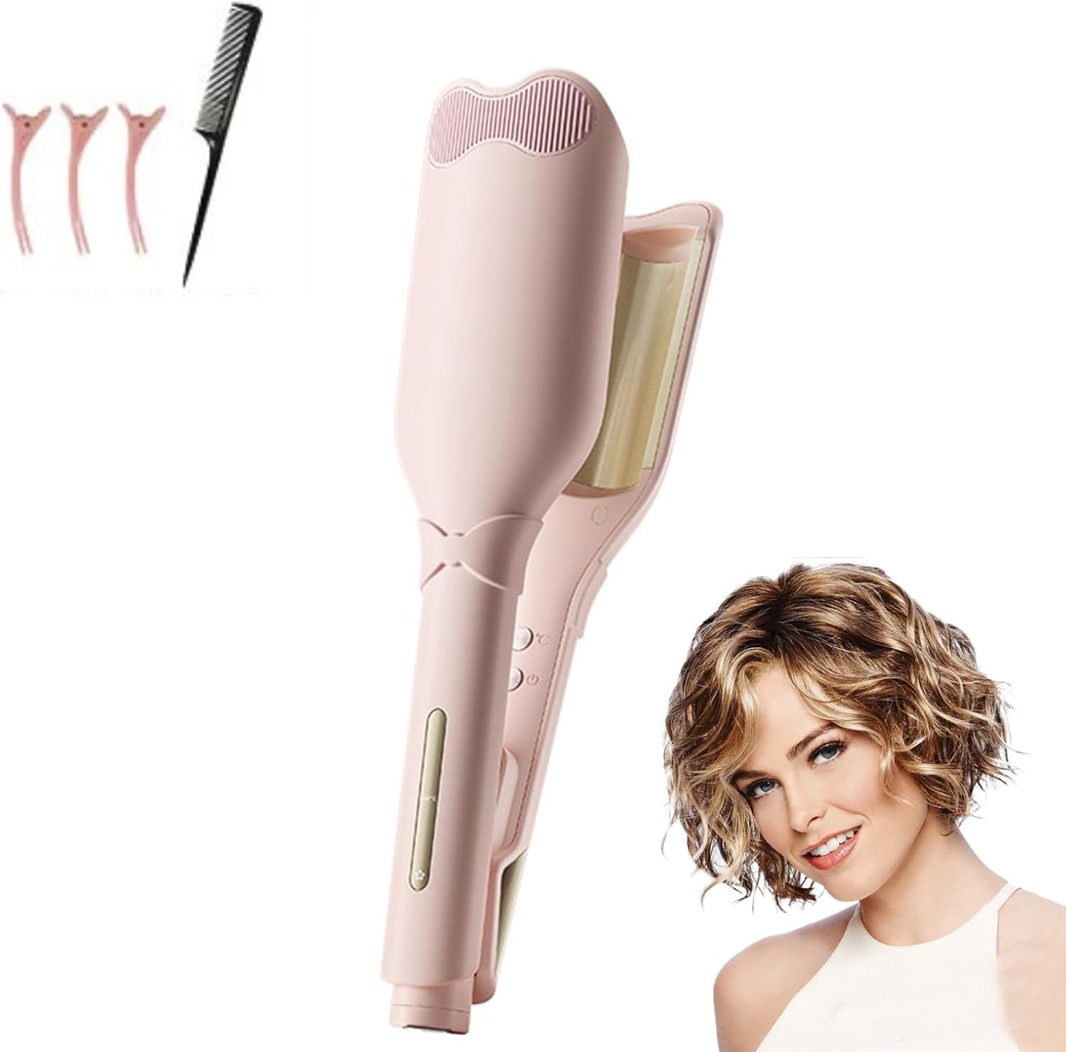 Waver Hair Crimper Ceramic Hair Curler Big Wave Curling Iron Deep Wavy Curler Egg Rolls Display Barrels Hair Styler Tools Walmart