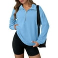 thumbnail image 1 of Waverg Sweatshirt for Womens Quarter Zip Collared Shirts Long Sleeve Tunics Blouses Relaxed Fit Pullover Sweater Business Casual Tees Shirts Spring Outfits 2025 Pullover Fall Winter Outfits, 1 of 7
