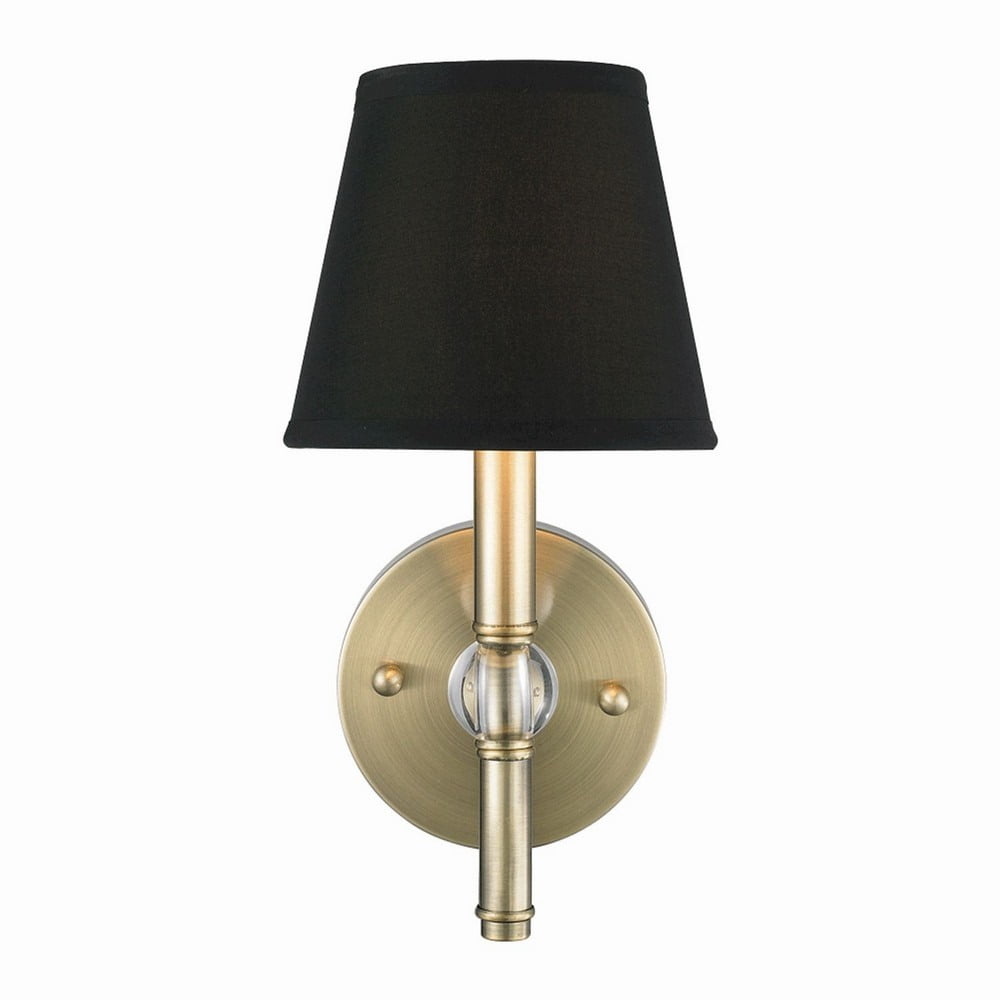 Aged Brass and Black Transitional Wall Sconce