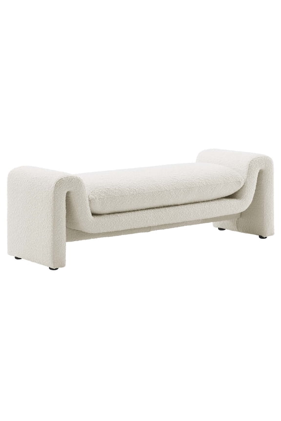 Waverly Boucle Fabric Bench