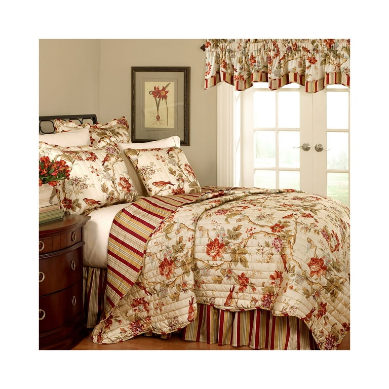 Waverly Charleston Chirp Floral Reversible 3-Piece Quilt Set, Twin