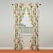 Waverly Coastal Floral Rod Pocket Room Darkening Curtain Set, 100.0" x 84.0"