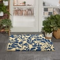 thumbnail image 1 of Nourison Greetings Indoor/Outdoor Navy Botanical 1'6" x 2'4" Door Mat, (2' x 2'), 1 of 7