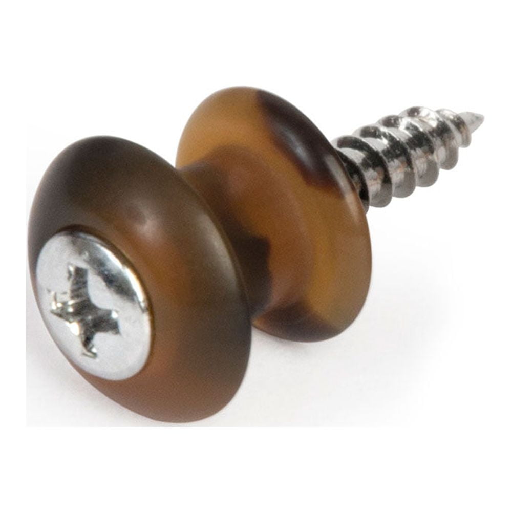 Waverly Guitar Strap Button, Dark tortoise button, chrome screw