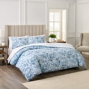 Waverly Hayden 3-Piece Microfiber Percale Comforter Set   Full Blue/Green