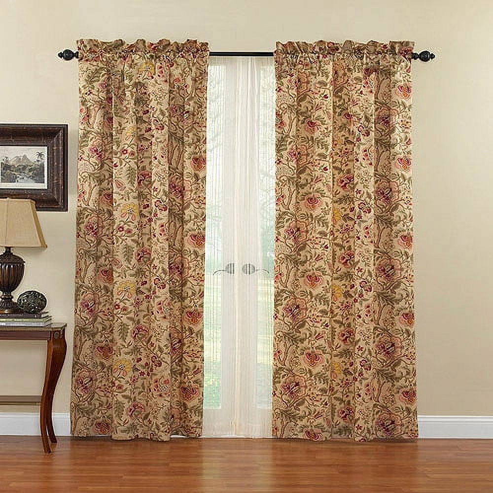 Waverly Antique Floral Cotton Room-Darkening Curtain Panel 42" x 84"