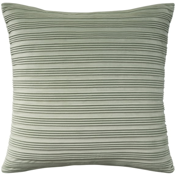 Waverly Indoor Plw Pleated Velvet Green 18" x 18" Throw Pillow