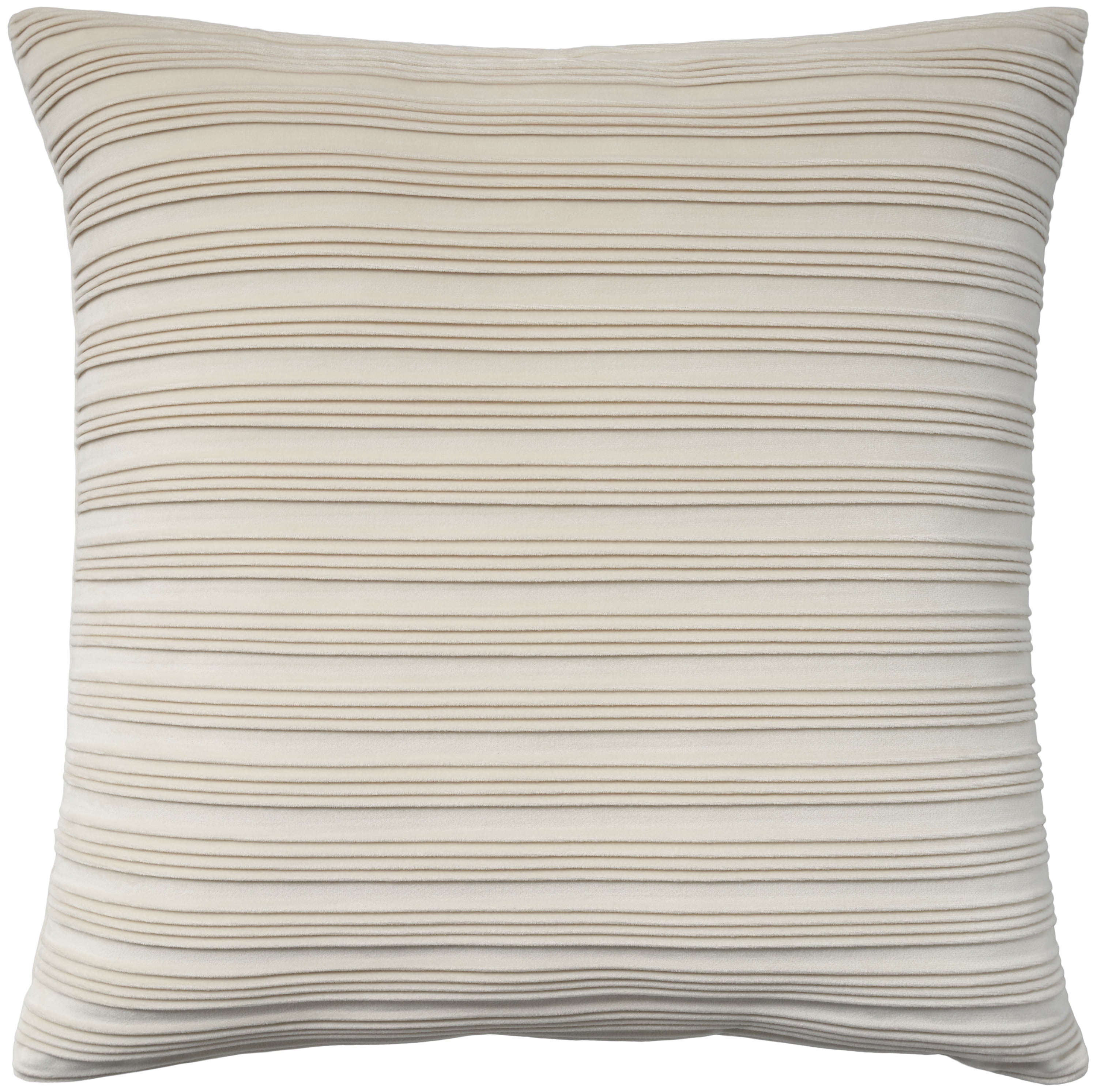 Waverly Ivory Pleated Velvet 18" x 18" Throw Pillow