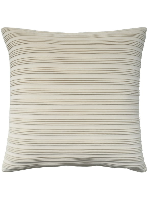 Waverly Indoor Plw Pleated Velvet Ivory 18" x 18" Throw Pillow
