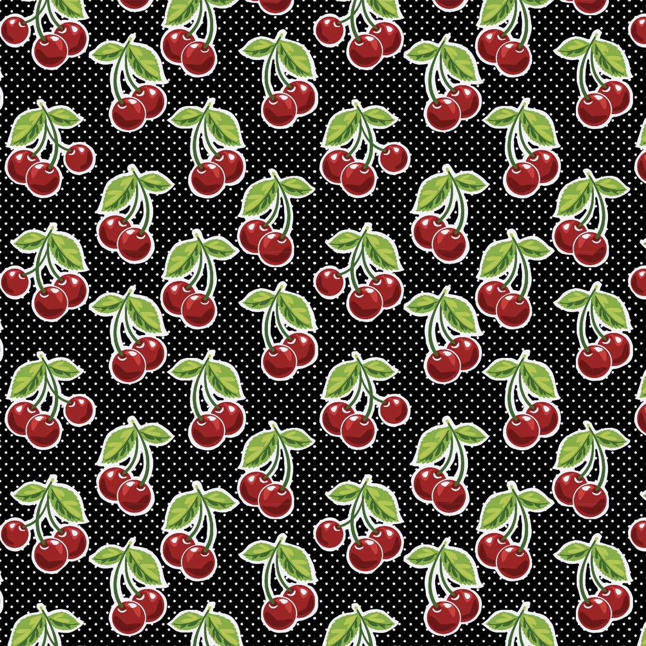 Waverly Inspirations Fat Quarter Precut 100% Cotton Prints Fabric Cherries Onyx Black 18 in x 21 in for Quilting & Sewing