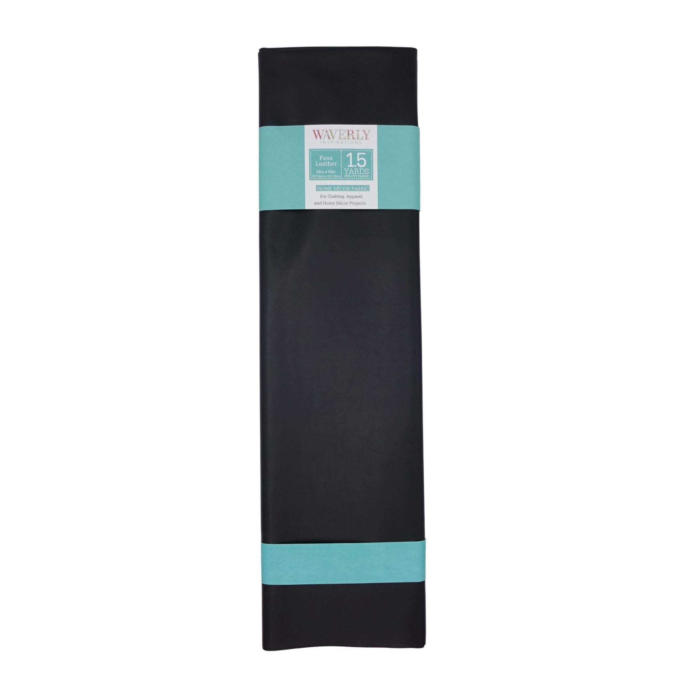 Waverly Inspirations Faux Leather Fabric, Black, 1.5 Yard Pre-Cut, 44 in Wide