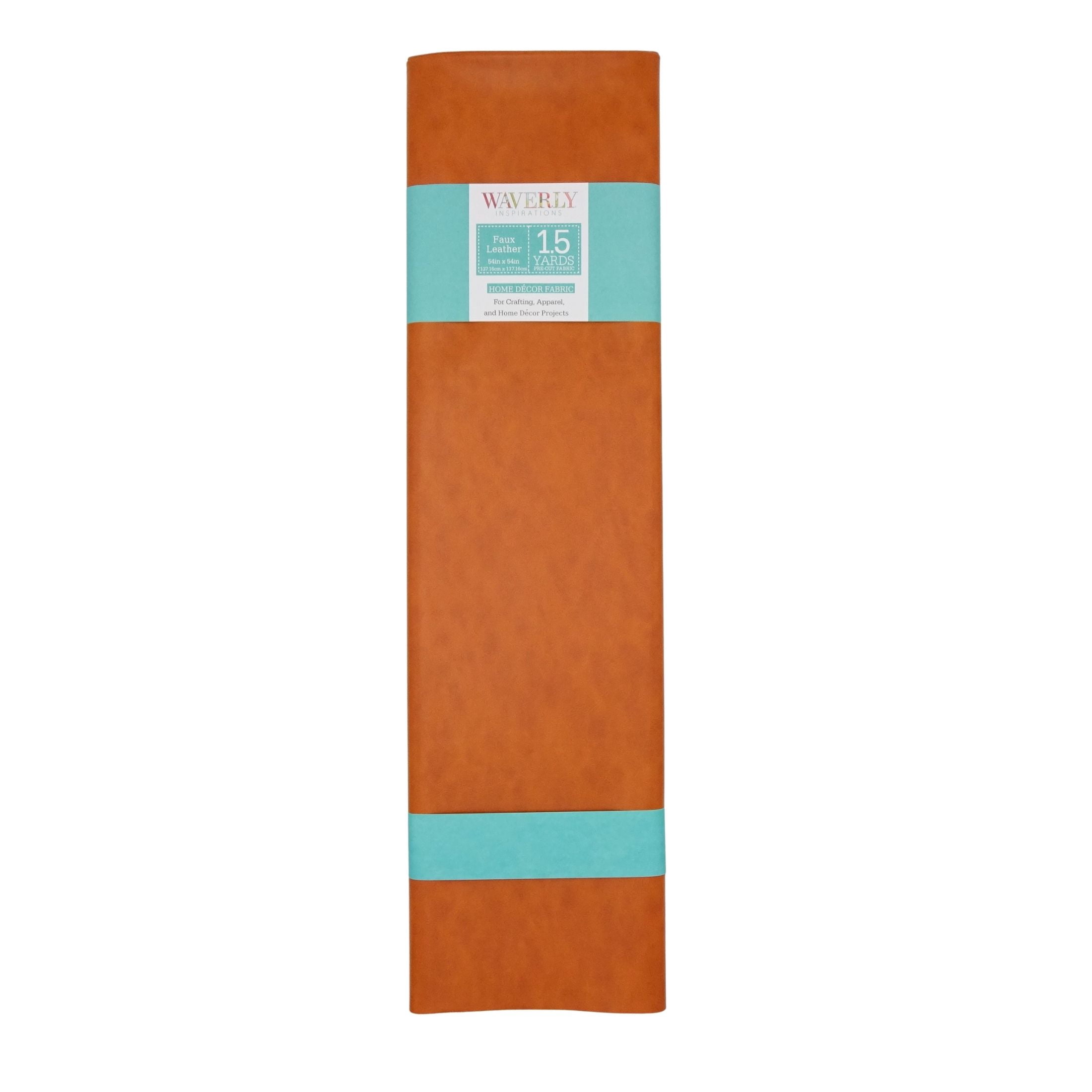 Waverly Inspirations 1.5 Yard Cut Faux Leather Fabric, Luggage, 44” Wide for Crafts & DIY Projects