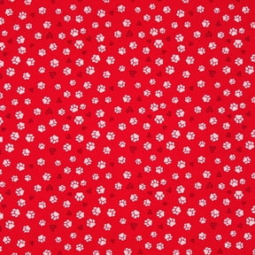 Waverly Inspirations 1 Yard Cut 100% Cotton Paw Love Print Fabric, Poppy Red, 44" Wide for Quilting & Sewing