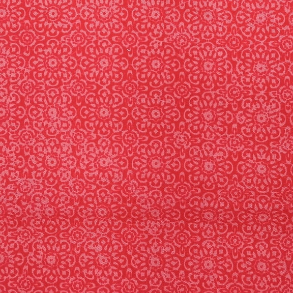 Waverly Inspirations 1 Yard Cut 100% Cotton Texture Medallion Print Fabric, Poppy Red, 44" Wide for Quilting & Sewing