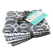 Waverly Inspirations 100% Cotton 18" x 21" Fat Quarter Steel Fabric Bundles, 5 Pieces