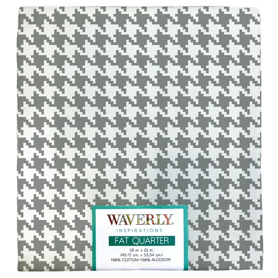 Waverly Inspirations 100% Cotton 18" x 21" Houndstooth Steel Color Pre-cut Fat Quarter, 1 Each