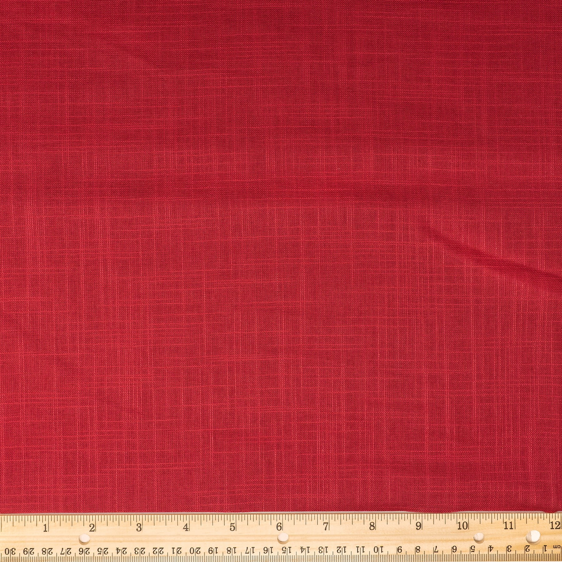Waverly Inspirations 100% Cotton 44\" Homespun 1/8\" Solid Red Color Sewing Fabric by the Yard