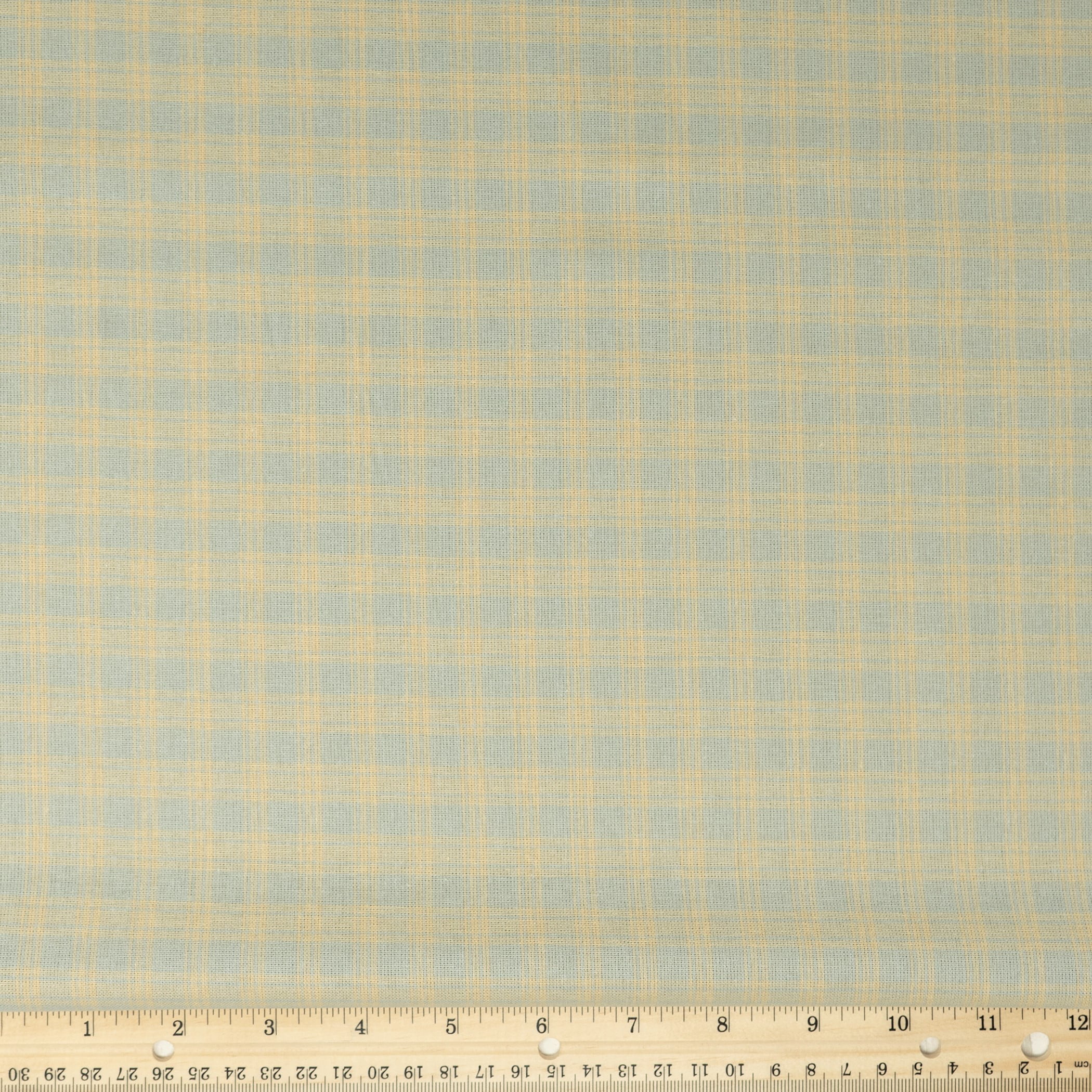 Dove Plaid 44" Off-White Cotton Quilted Fabric by the Yard