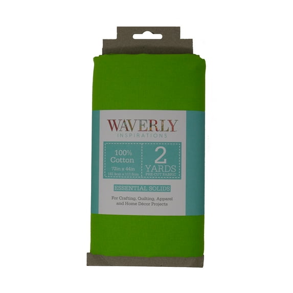 Waverly Inspirations 2 Yard Cut 100% Cotton Solids Fabric, Bright Green, 44" Wide for Quilting & Sewing