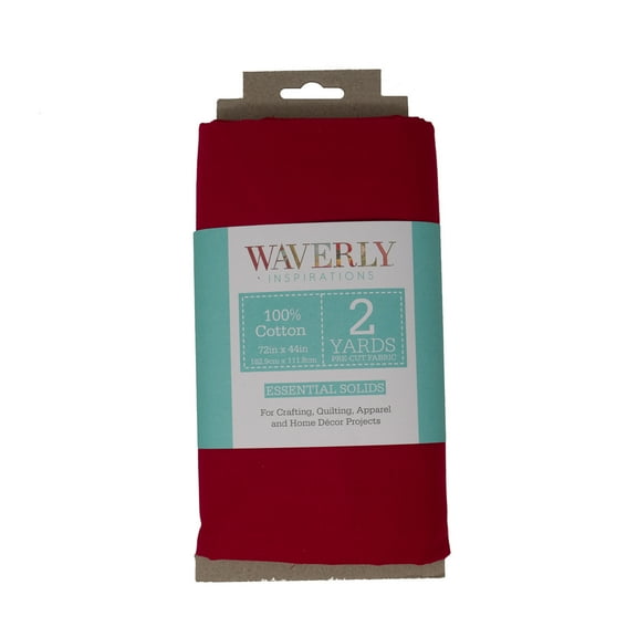 Waverly Inspirations 2 Yard Cut 100% Cotton Solids Fabric, Crimson, 44" Wide for Quilting & Sewing