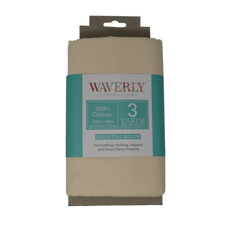 Waverly Inspirations 3 Yard Cut 100% Cotton Solids Fabric, Ecru, 44" Wide for Quilting & Sewing
