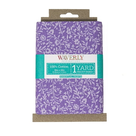 Waverly Inspirations 1 Yard Cut 100% Cotton Prints Fabric, Florea Vine Lilac, 44" Wide for Quilting & Sewing