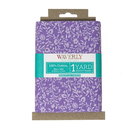 Waverly Inspirations 1 Yard Cut 100% Cotton Prints Fabric, Florea Vine Lilac, 44" Wide for Quilting & Sewing