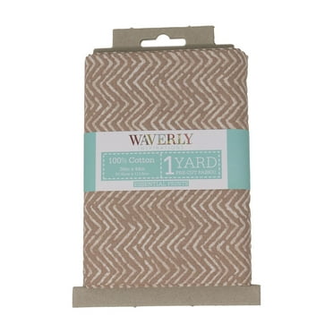 Waverly Inspirations, 100% Cotton, 44 Inch Wide, Sewing & Crafting, Herringbone Fawn, 1 Yard Cut Prints