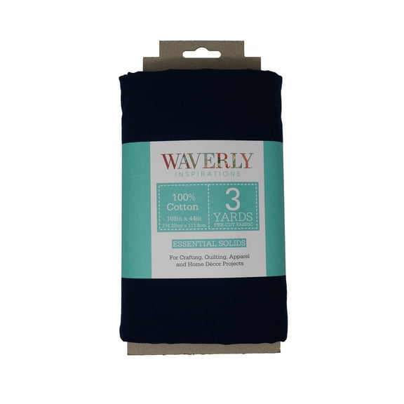 Waverly Inspirations 3 Yard Cut 100% Cotton Solids Fabric, Ink, 44" Wide for Quilting & Sewing