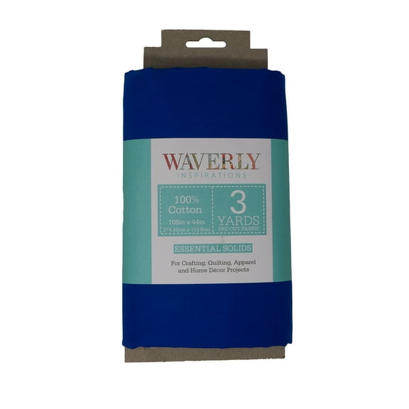 Waverly Inspirations 3 Yard Cut 100% Cotton Solids Fabric, Lapis, 44" Wide for Quilting & Sewing