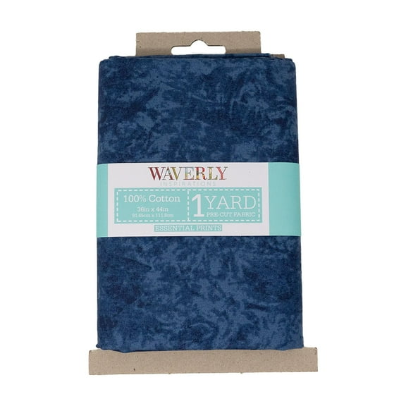 Waverly Inspirations 1 Yard Cut 100% Cotton Prints Fabric, Navy Batik, 44" Wide for Quilting & Sewing