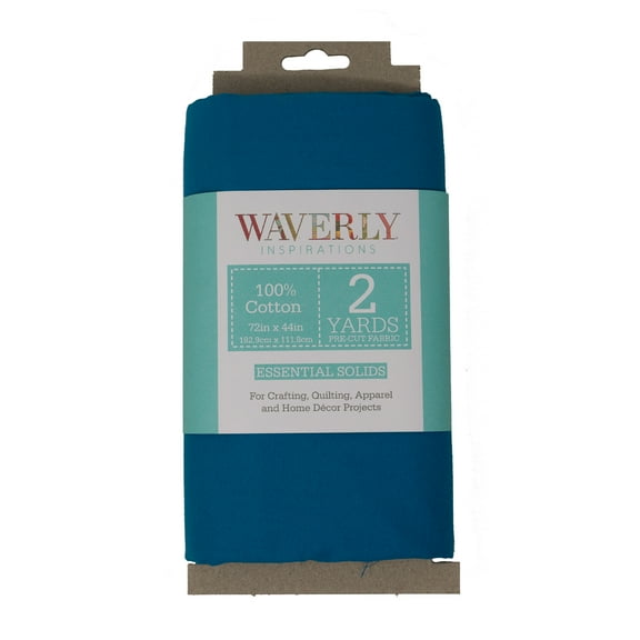 Waverly Inspirations 2 Yard Cut 100% Cotton Solids Fabric, Ocean, 44" Wide for Quilting & Sewing