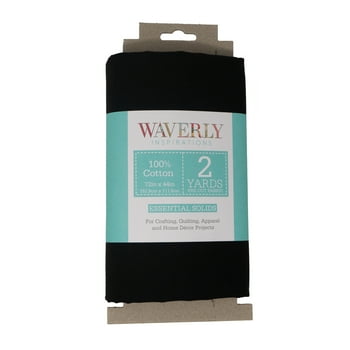 Waverly Inspirations, 100% Cotton, 44 Inch Wide, Sewing & Crafting, Onyx, 2 Yard Cut Solids