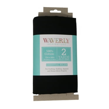 Waverly Inspirations, 100% Cotton, 44 Inch Wide, Sewing & Crafting, Onyx, 2 Yard Cut Solids