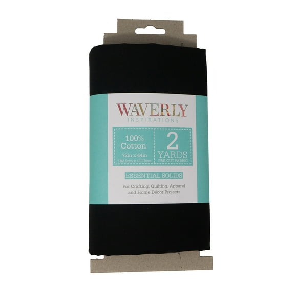 Waverly Inspirations, 100% Cotton, 44 Inch Wide, Sewing & Crafting, Onyx, 2 Yard Cut Solids