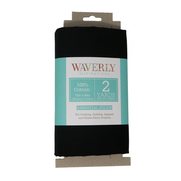 Waverly Inspirations, 100% Cotton, 44 Inch Wide, Sewing & Crafting, Onyx, 2 Yard Cut Solids