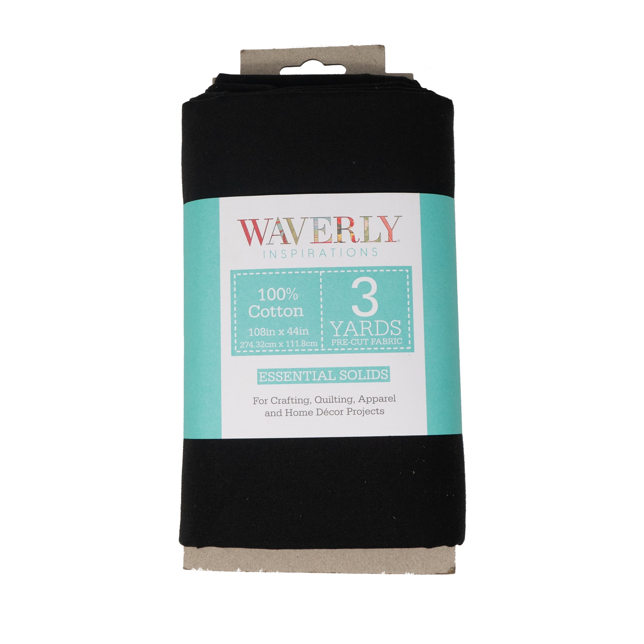 Waverly Inspirations 3 Yard Cut 100% Cotton Solids Fabric, Onyx, 44" Wide for Quilting & Sewing