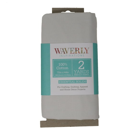 Waverly Inspirations 2 Yard Cut 100% Cotton Solids Fabric, Pearl, 44" Wide for Quilting & Sewing