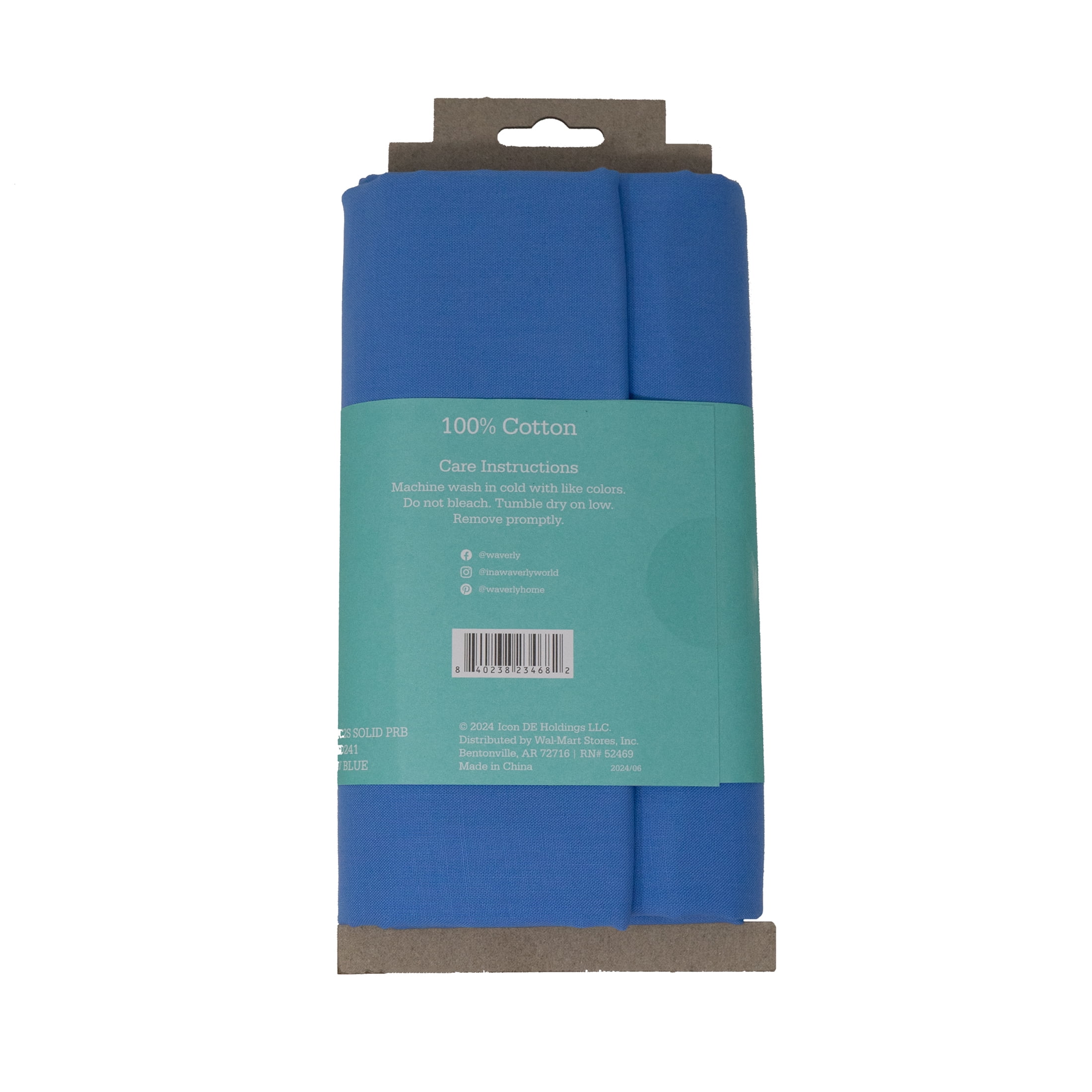 Waverly Inspirations 2 Yard Cut 100% Cotton Solids Fabric, Provence Blue, 44" Wide for Quilting & Sewing